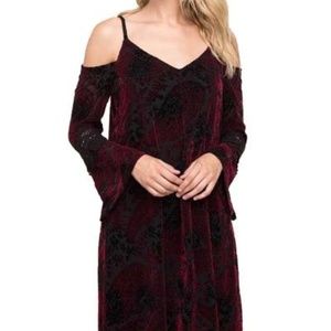 Cold shoulder bell sleeve dress